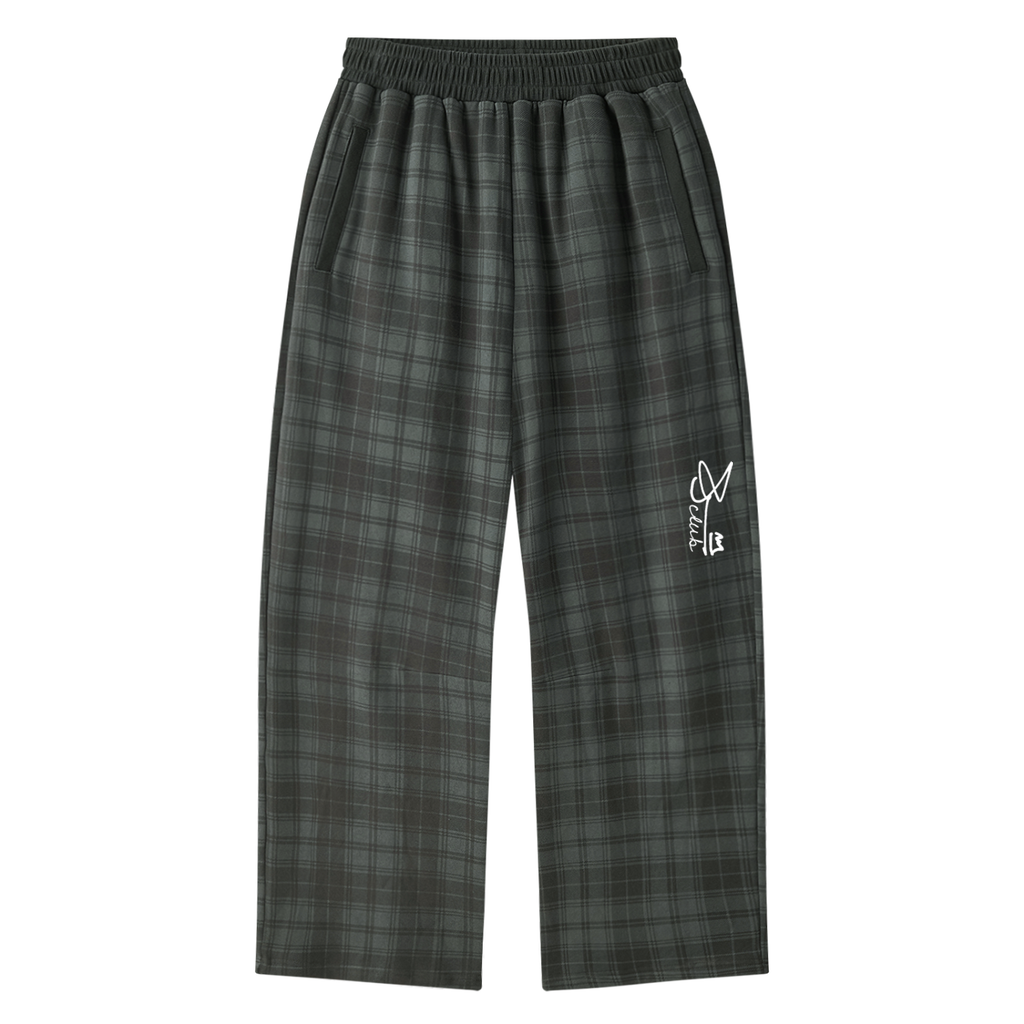 Unisex Plaid Straight Leg Pants