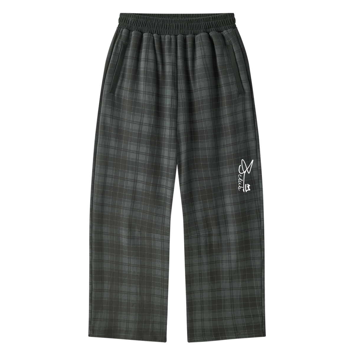 Unisex Plaid Straight Leg Pants